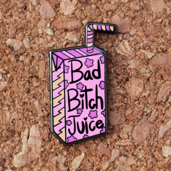 Bad Bitch Juice Enamel Pin | Juice Box | Girl Power | Feminist Pin | Gift for Her | Badass Pin | Stocking Stuffer | Christmas Gift