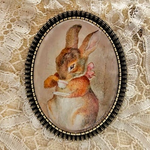 Bunny Sipping Tea ~ Sweet Beatrix Potter ~ Vintage Art