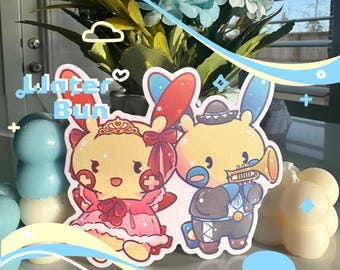 Blue and Red Mice Twins Quinceanera Vinyl Sticker