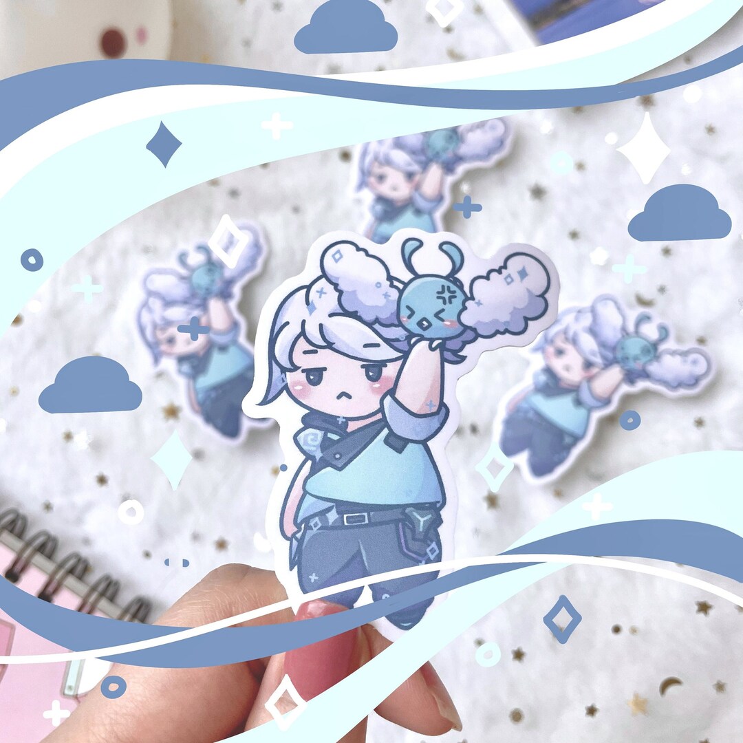 Anime Blue Wind Duo Sticker - Waterproof Matte Vinyl - Etsy