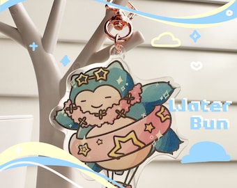 Colgante acrílico de globo aerostático de verano de oso verde