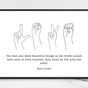 Helen Keller, Quote, Minimalist, Line Art, Love, Wall Art, Home Decor