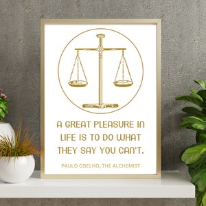 Paulo Coelho Wall Art, The Alchemist Quote, Famous Quote, Inspirational Literature, Motivational Book Page Print, Quote Art, Home Decor