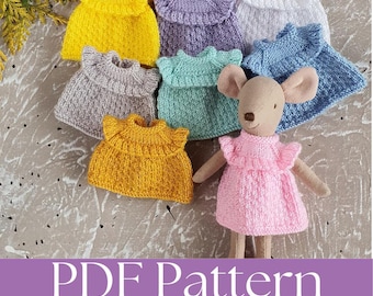 Patrón de tejido para vestido con volantes de la Ratona Hermana Mayor de Maileg (PDF)