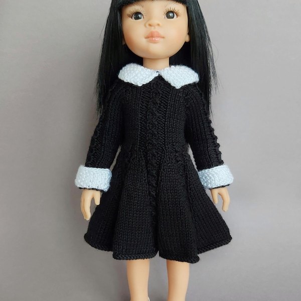 Paola Reina Dress Wednesday Addams , black dress for doll, Paola Reina outfit, the doll is not for sale