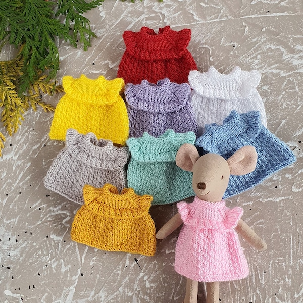 Dress for maileg mouse Big Sister, Miniature clothes for Maileg Mice on Easter