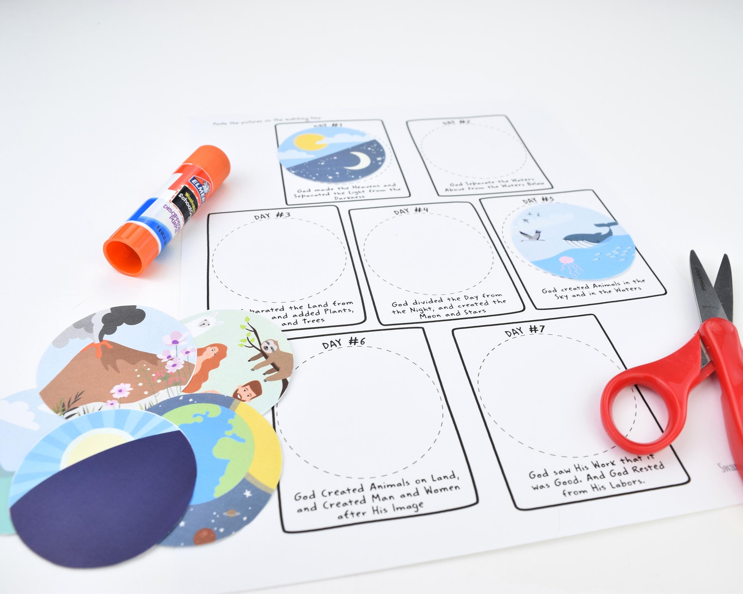 Creation Bible Activity Printable Old Testament Lesson for Kids Genesis ...