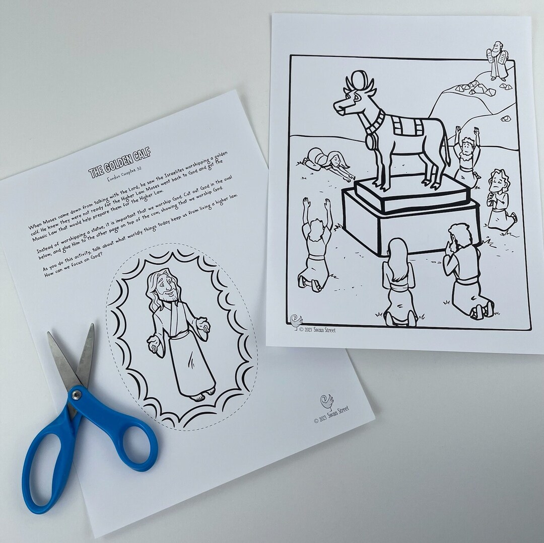 Golden Calf Coloring Pages for Children Digital Downloads - Etsy