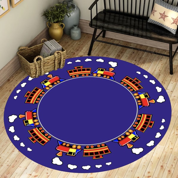 Train Kids Rug Etsy