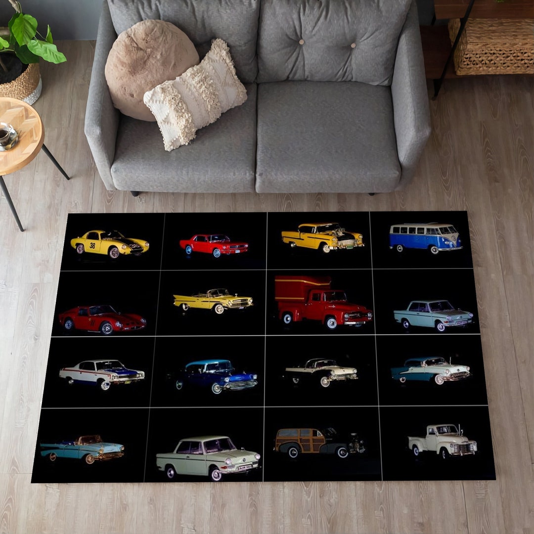 Classic Car Rug,car Collection Rug,cars Rug,rug for Living Room,rug for