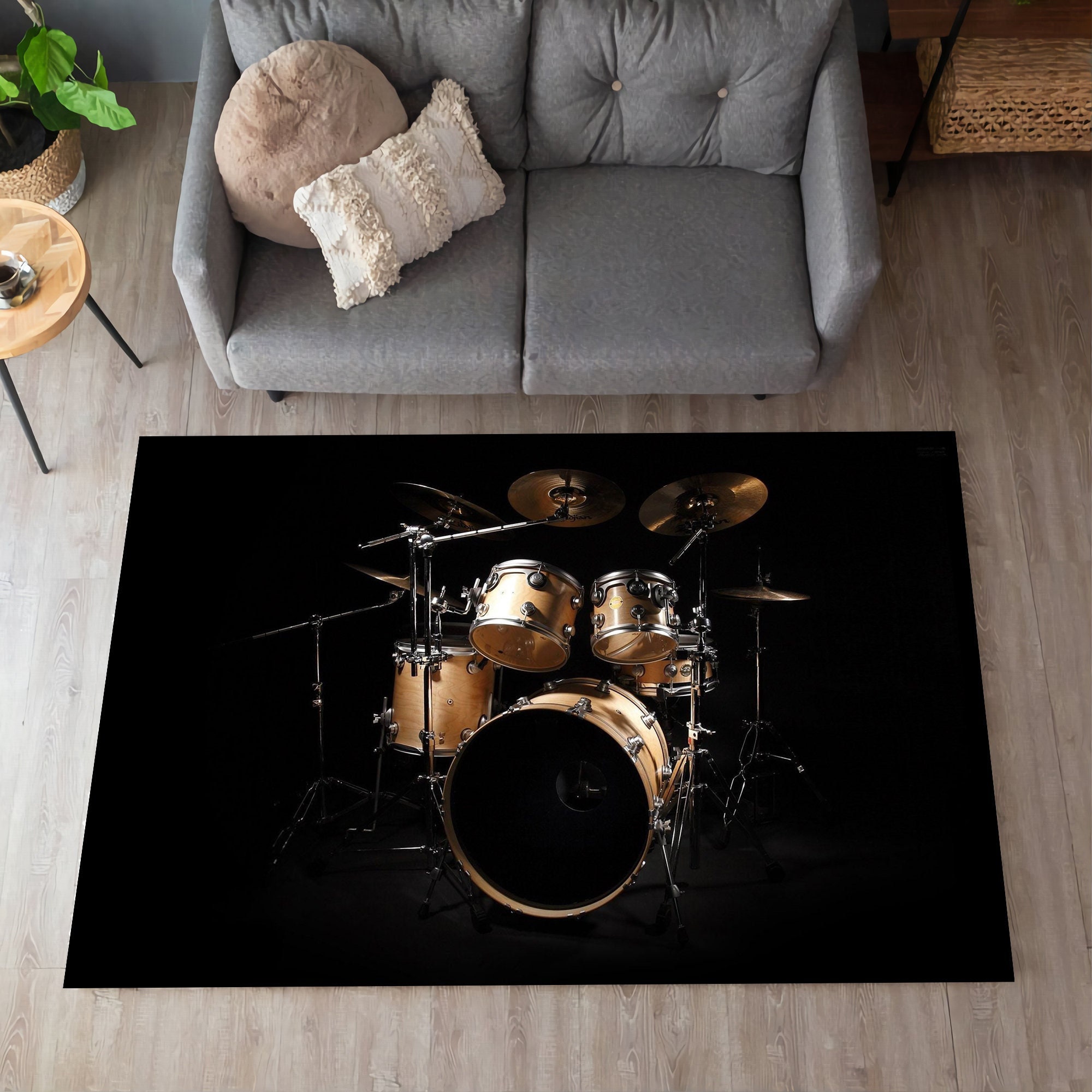PRIHALF Drum Rug, Drum Set Carpet,Bedroom Living Room Decor
