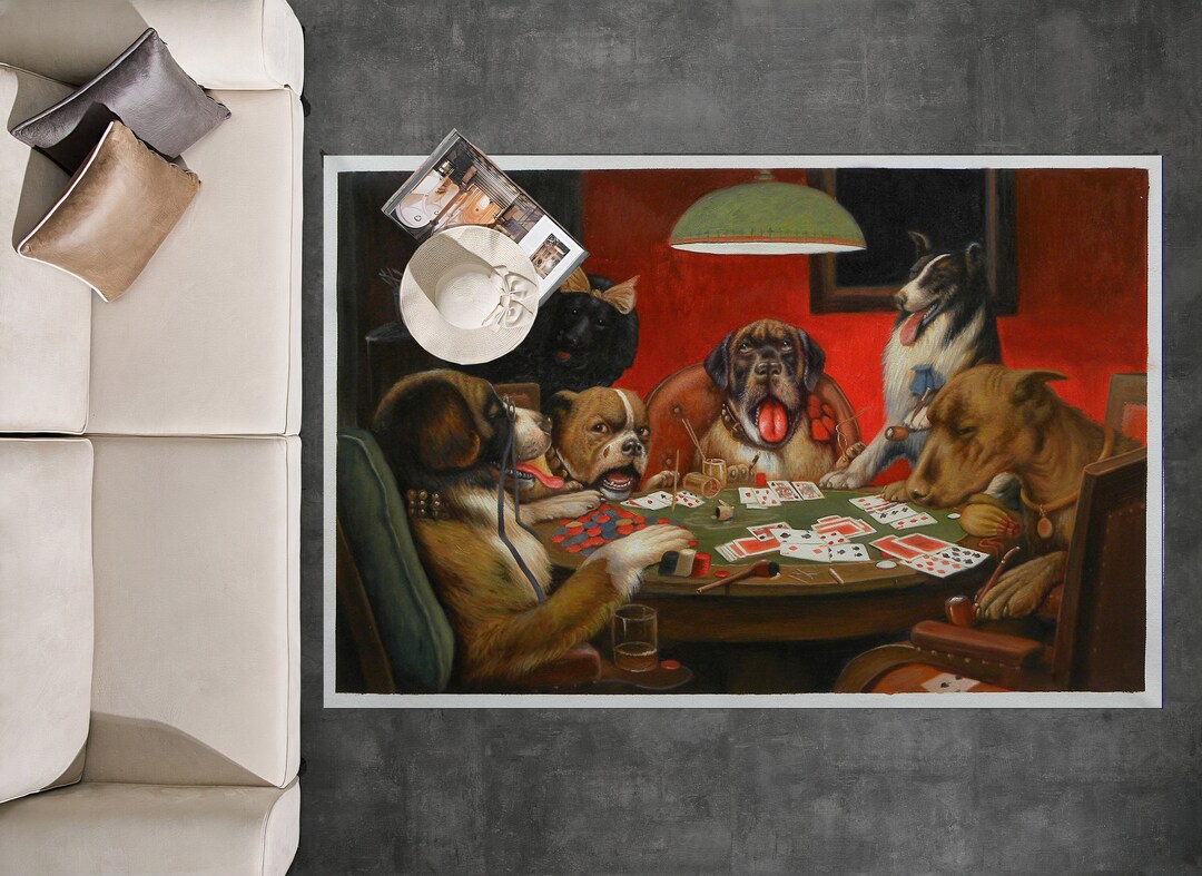 Dogs Rug,dogs Playing Cards,poker Game Rug,animal Rug,living Room Rug