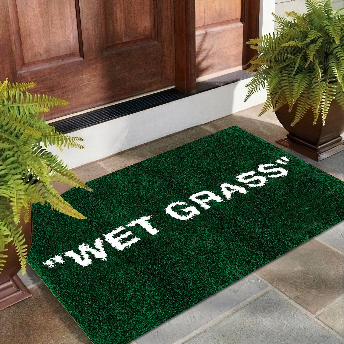 Green Grass Pattern Welcome Mat Front Door Funny Door Mat Outdoor