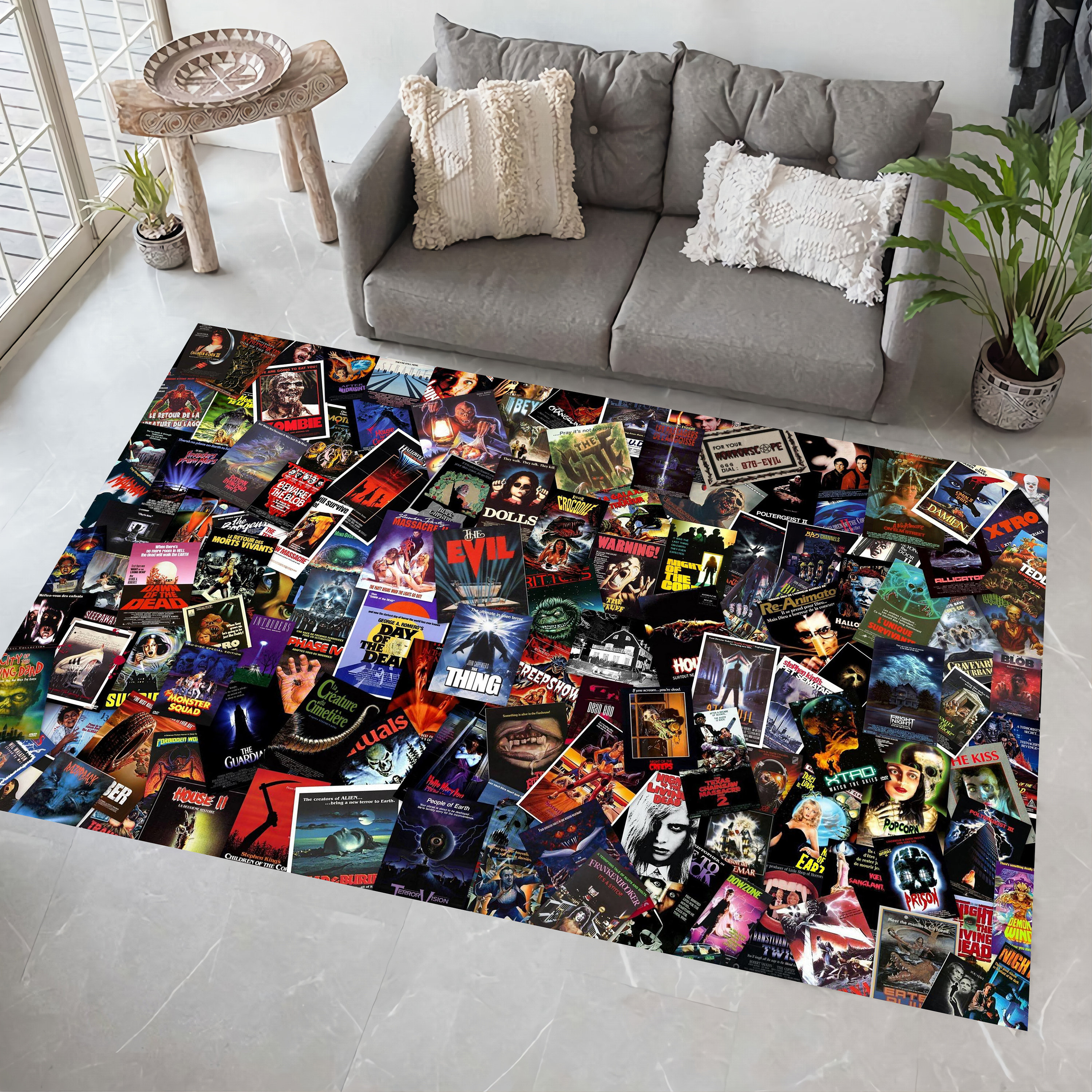  Cool Horror Movie Rugs Thickened Non-Slip Locking Edge Large  Size Customized Area Rug Home Decor Carpets, Cartoon Mats Carpet Decoration  for The Bedroom Living Room Dormitory 24x36 inches, 01 : Home