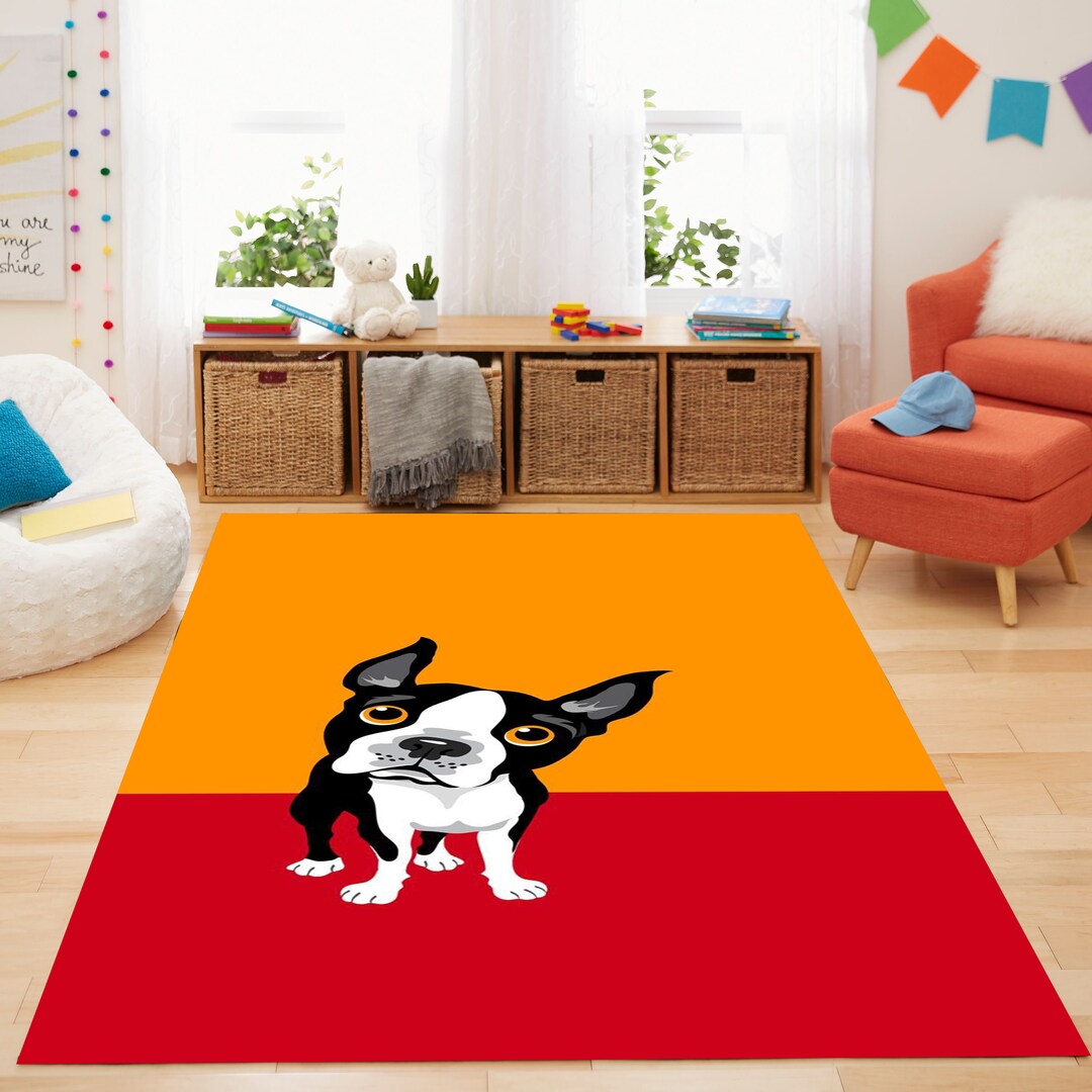 Dog Rug Pattern Dog Ruganimal Rugdog Pattern Rugkids Room Rugliving Room - Etsy