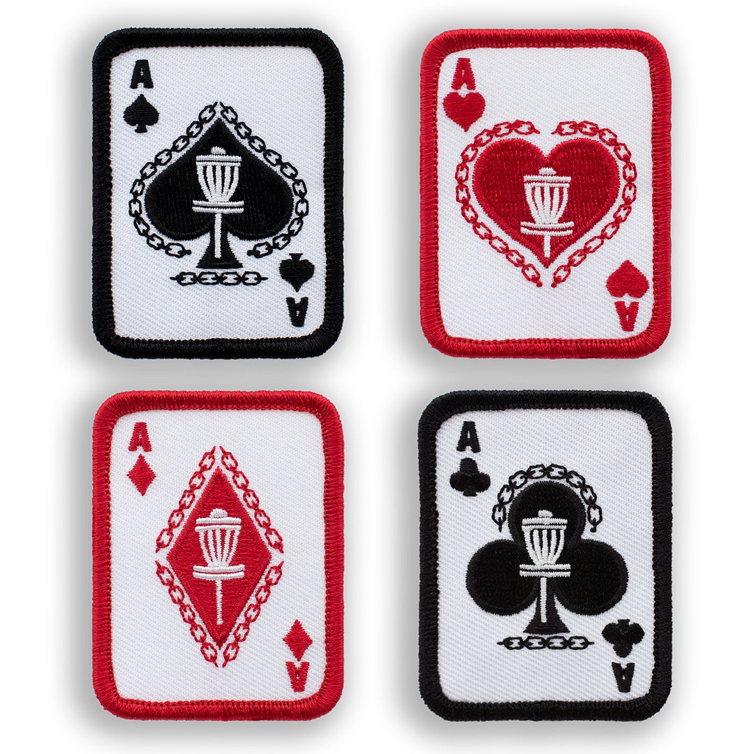 Disc Golf Patches Ace Cards 1.75 X 2.25 Embroidered Patches Etsy