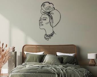 Metallbild Frau mit Turban