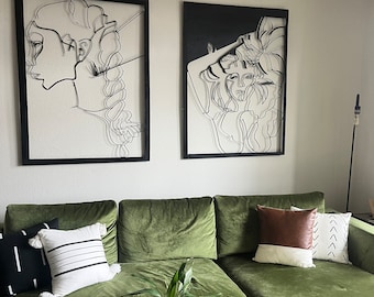 Extra große Metall Wandkunst: Schwarze Frau