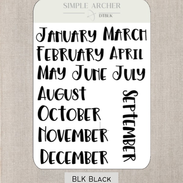 12 Month Stickers Etsy