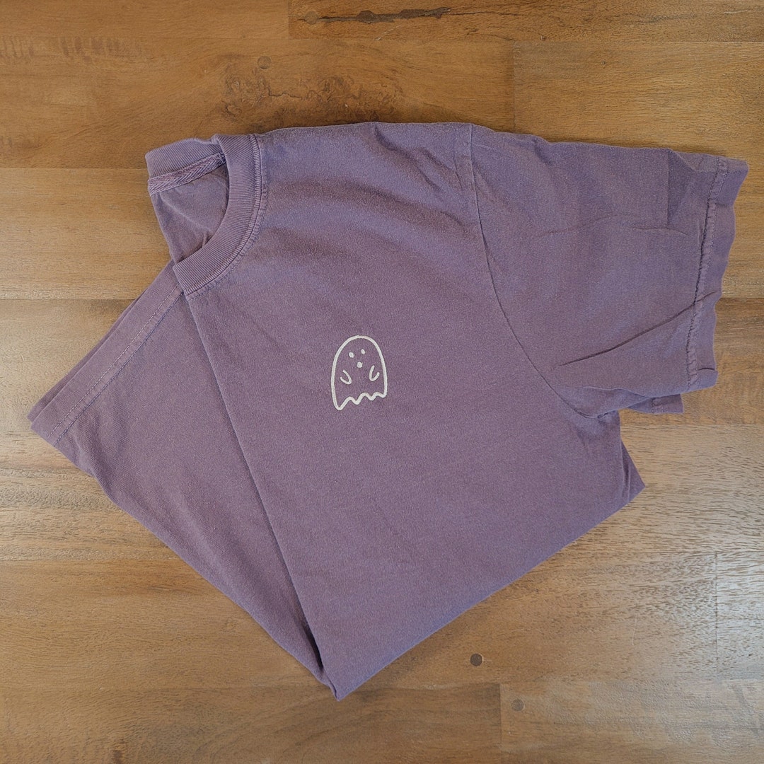 Embroidered Minimalist Ghost T-shirt | Cute Minimal Ghosty Tee | Spooky ...