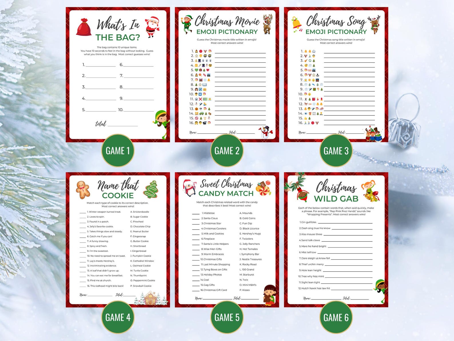 Printable Christmas Game Bundle Fun Christmas Party Games Family ...