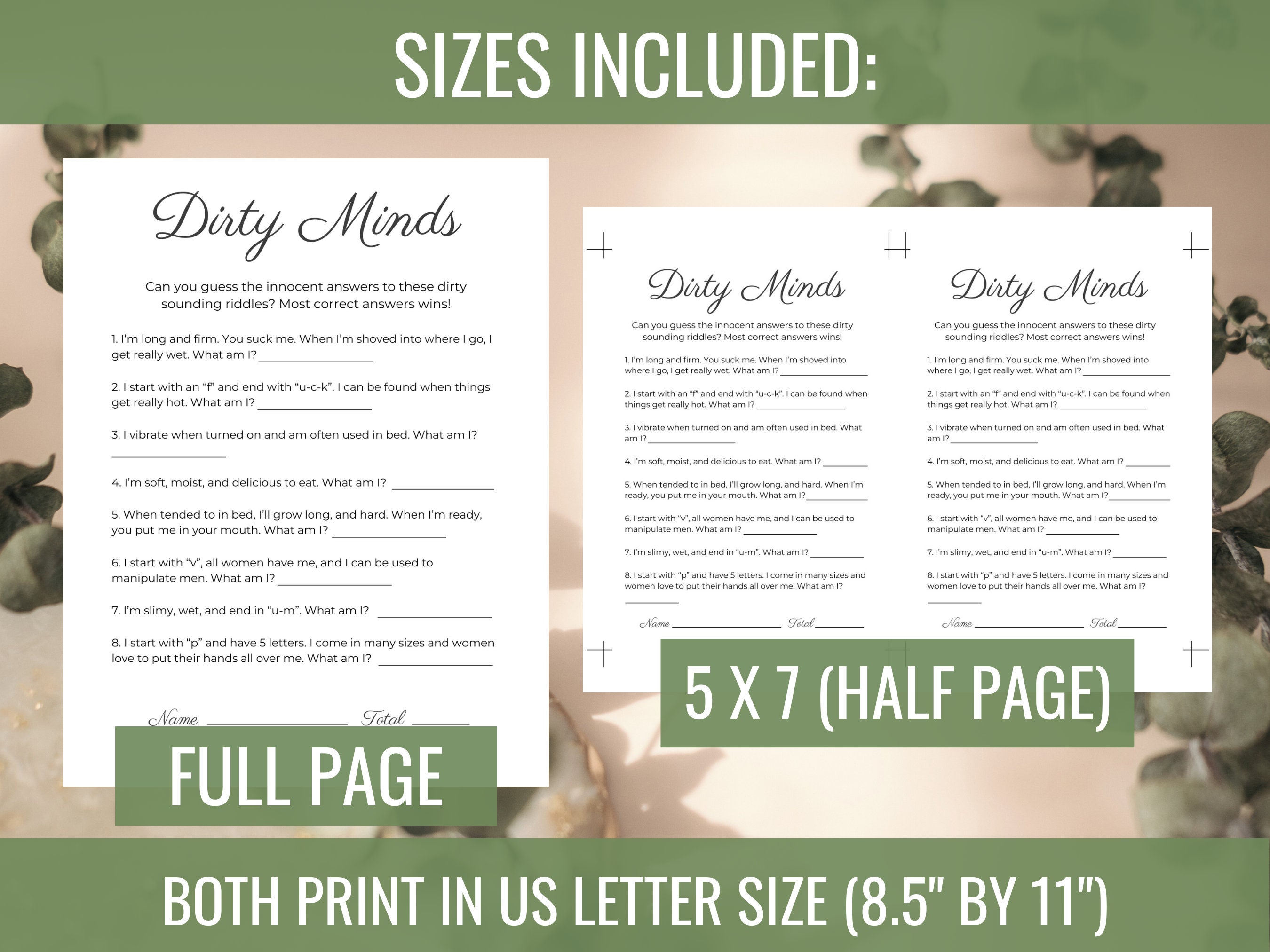 Dirty Minds Fun Bridal Shower Games Dirty Bridal Shower Games Printable