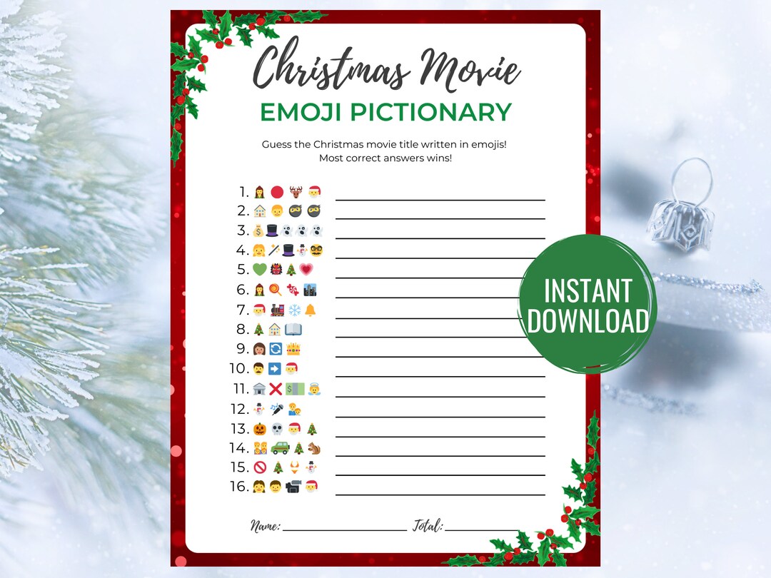 Christmas Movie Emoji Game With Answers Christmas Movie Emoji Pictionary Emoji Christmas Movie
