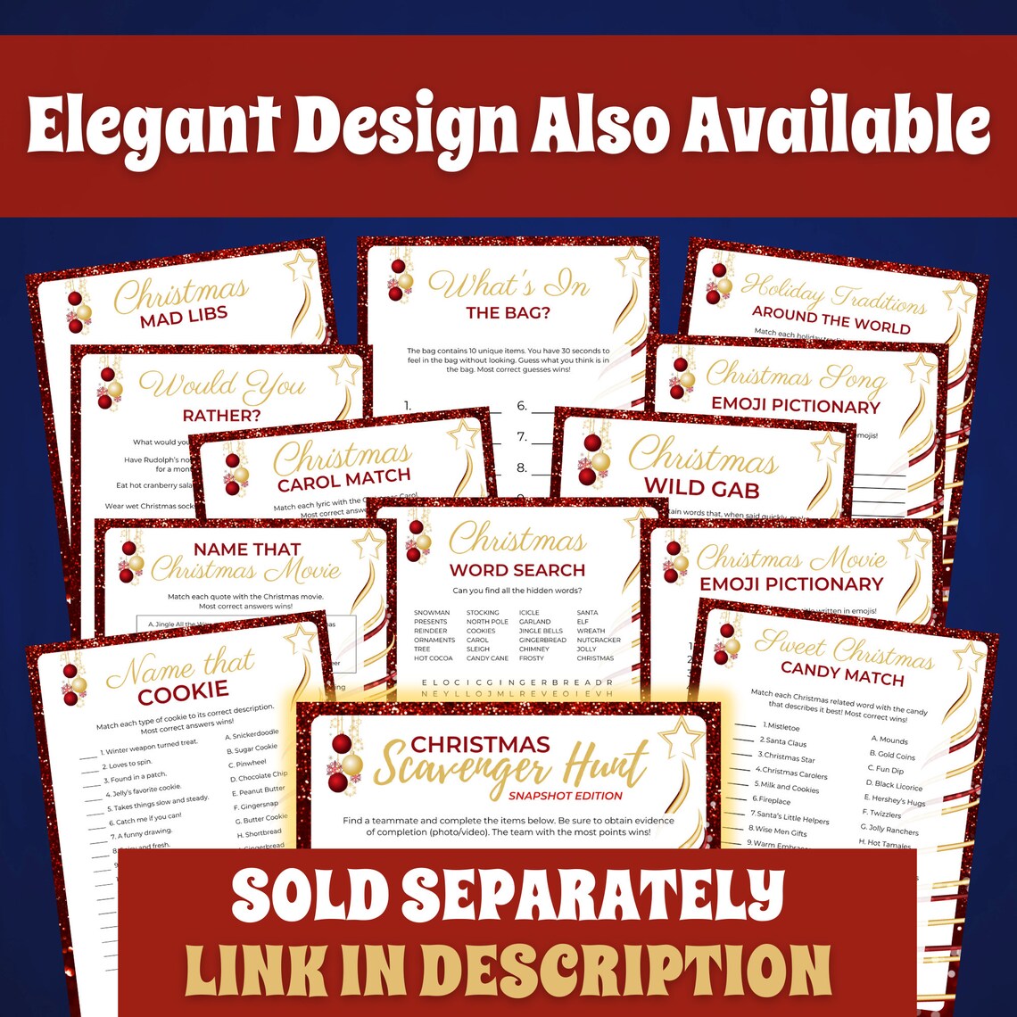 Printable Christmas Game Bundle Fun Christmas Party Games Family ...