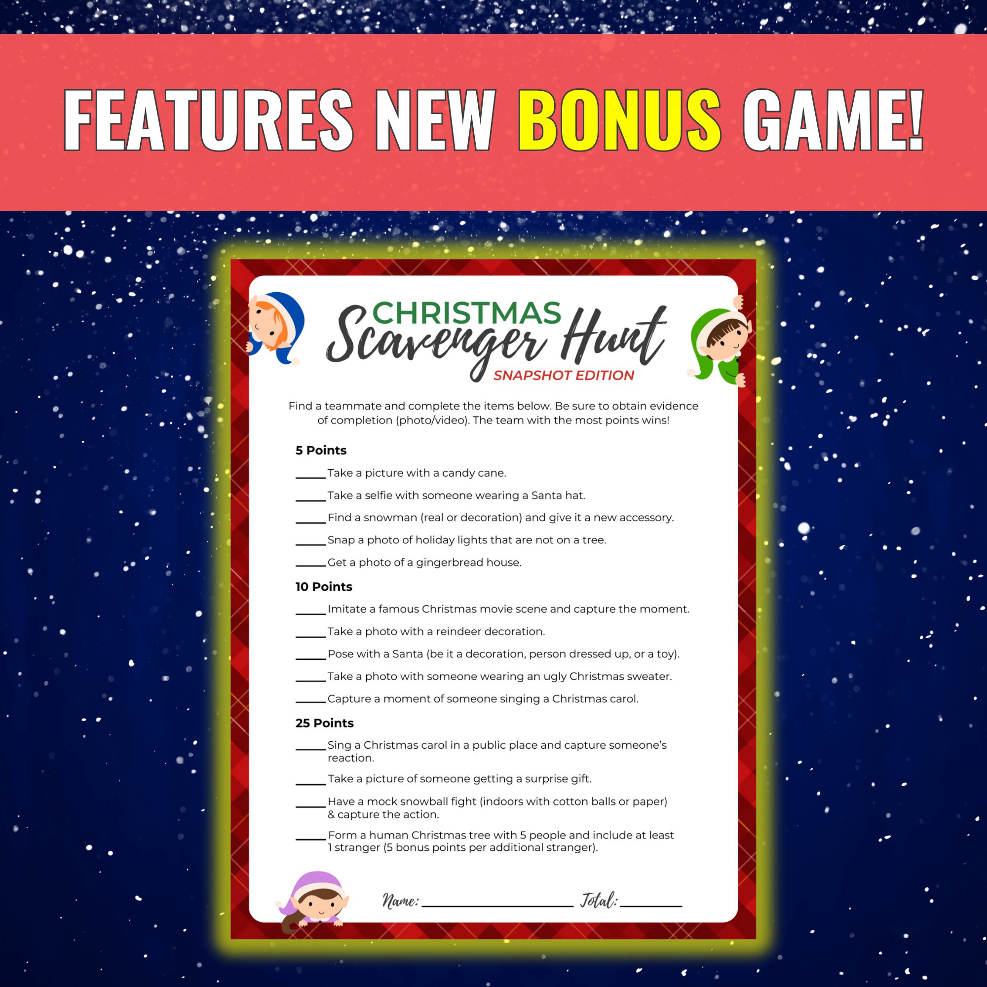 Printable Christmas Game Bundle Fun Christmas Party Games Family