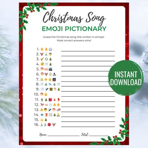 Emoji Christmas Songs Game with Answers Christmas Song Emoji Game Emoji Christmas Song Game  Christmas Song Emoji Pictionary