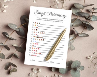 Bridal Emoji Game Emoji Pictionary Game Minimalist Bridal Party Games Printable Wedding Shower Game Fun Bridal Shower Games Instant Download