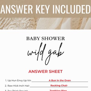 Wild Gab Baby Shower Game Fun &amp; Unique Baby Shower Games Printable ...