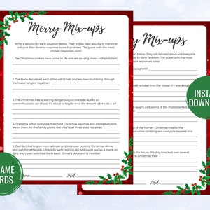 Merry Mix-Ups Christmas Game | Printable Christmas Game | Christmas Activity | Christmas Party Game | Christmas Game for Adults and Kids