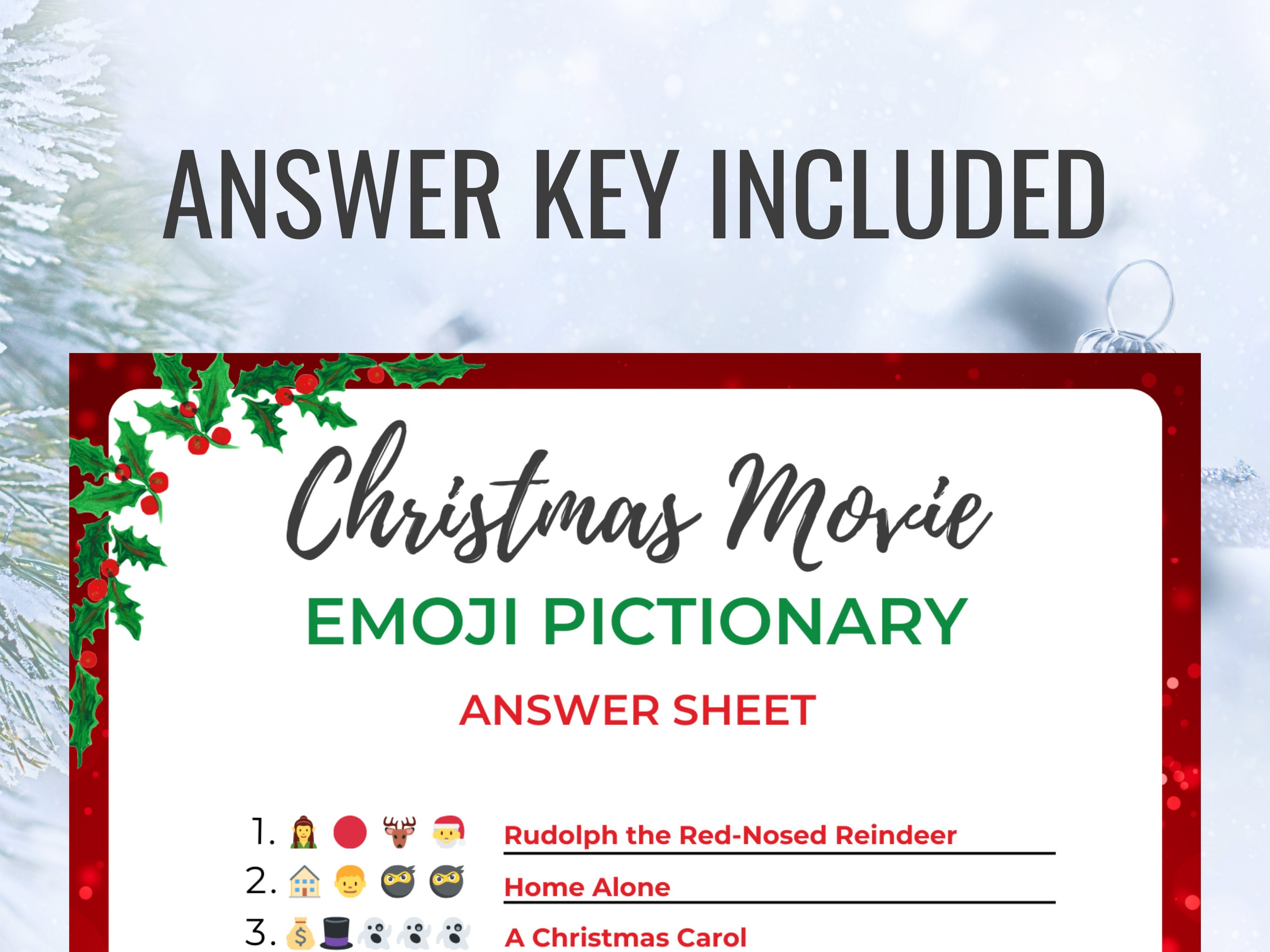 Christmas Movie Emoji Game With Answers Christmas Movie Emoji Pictionary Emoji Christmas Movie