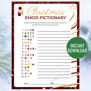 Christmas Emoji Game Christmas Emoji Pictionary Christmas Emoji Game Printable Holiday Emoji Game Christmas Emoji Game with Answers