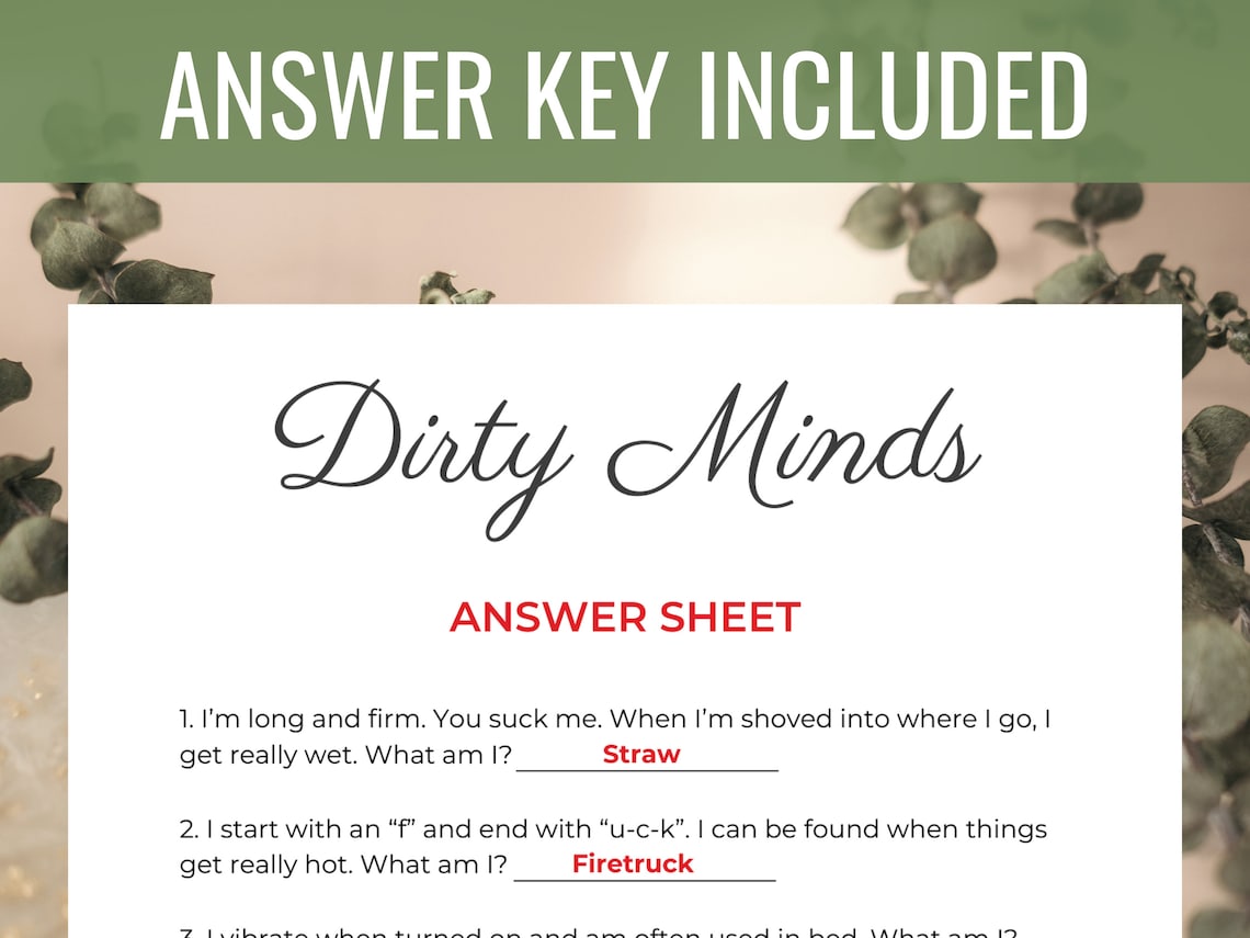 Dirty Minds Fun Bridal Shower Games Dirty Bridal Shower Games Printable