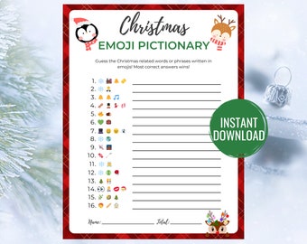 Christmas Emoji Pictionary Game | Printable Holiday Party (Digital Download)