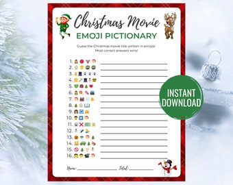 Christmas Movie Emoji Pictionary Game | Printable Holiday Party (Digital Download)