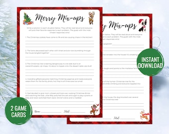 Merry Mix-Ups Christmas Game | Printable Christmas Game | Christmas Activity | Christmas Party Game | Christmas Game for Adults and Kids