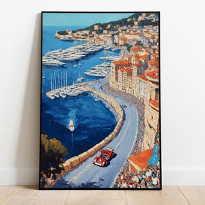 Cartaz Vintage F1 Côte d’Azur | Impressão de Corrida Cênica da Riviera Francesa | A3 A2 A1 A0