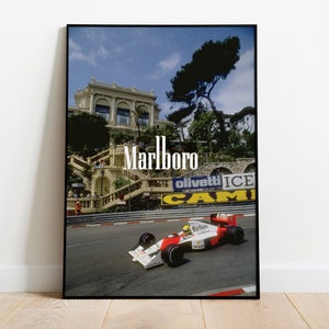 Vintage F1 Monaco Marlboro Poster | Vintage F1 | A2 A3 A4 Poster Print | Wall Art