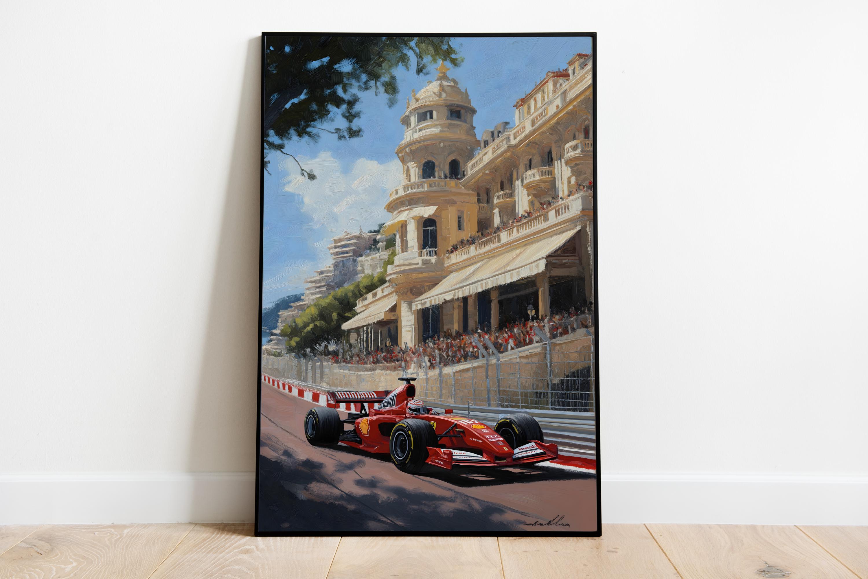 F1 モナコグランプリ フェラーリ 額装ポスター 1996 壁掛け マルボロ F1 モナコグランプリ フェラーリ 額装ポスター 1996 壁掛け マルボロ