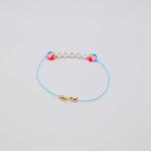 Type 1 Diabetic Bracelet (Rainbow Flower)