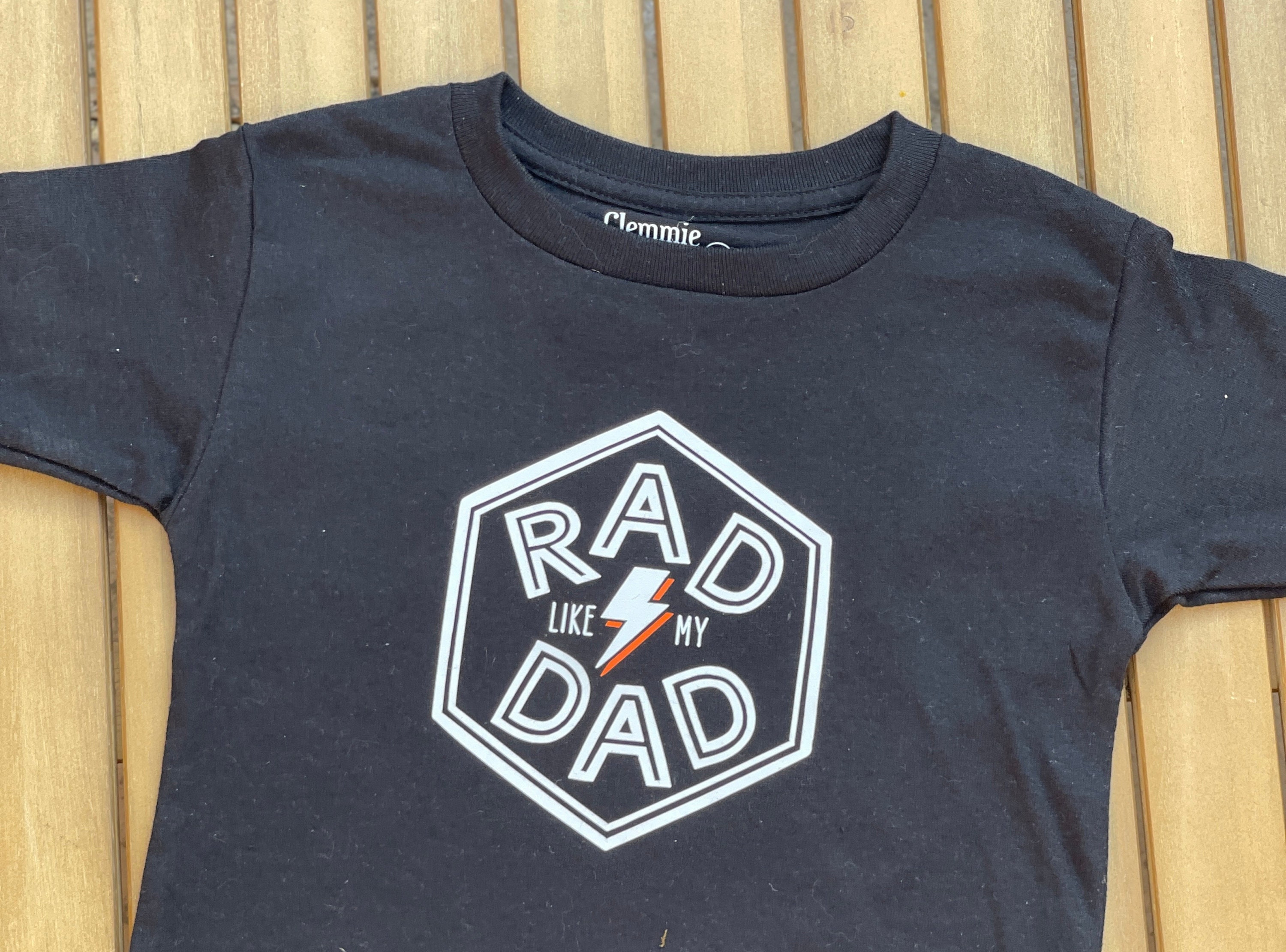 Rad Like My Dad, Kids Black T-Shirt, Daddy and Me Outfit
