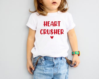 Heart Crusher T-shirt, Funny Valentine's Day Shirt for Toddler, Cute Valentines Day Shirt, Valentine Shirt for Boys, Little Joy Co