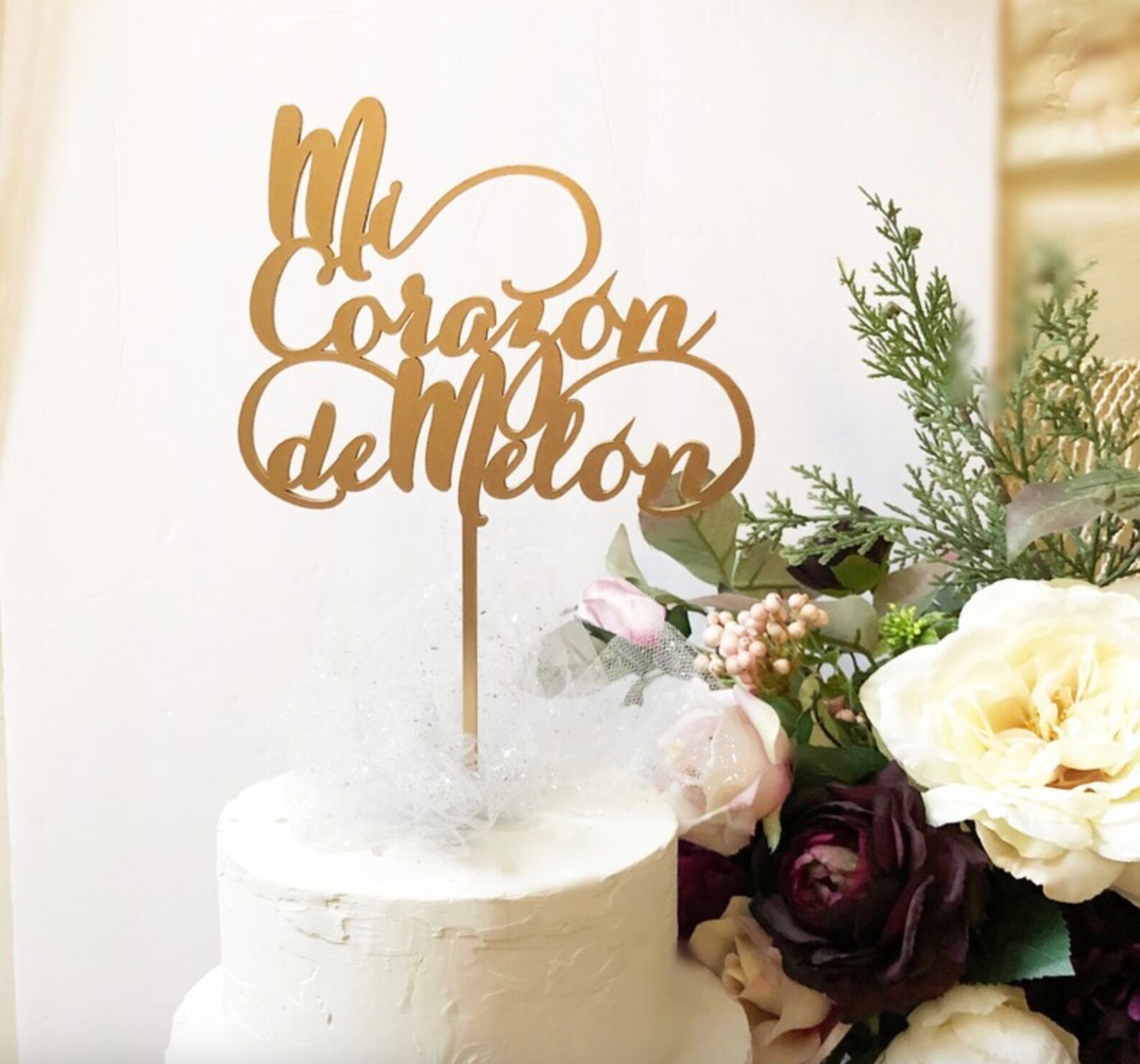 Topper Meilon Mi Corazón De Melón Cake Topper/ Wedding Cake Topper in Spanish/ Pastel ...