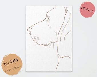 Vizsla Line Art, Vizsla Wall Art, Vizsla Prints, Vizsla Minimalist Line Art, Dog Drawing, Dog Portrait Wall Art Printable, Dog Line Art