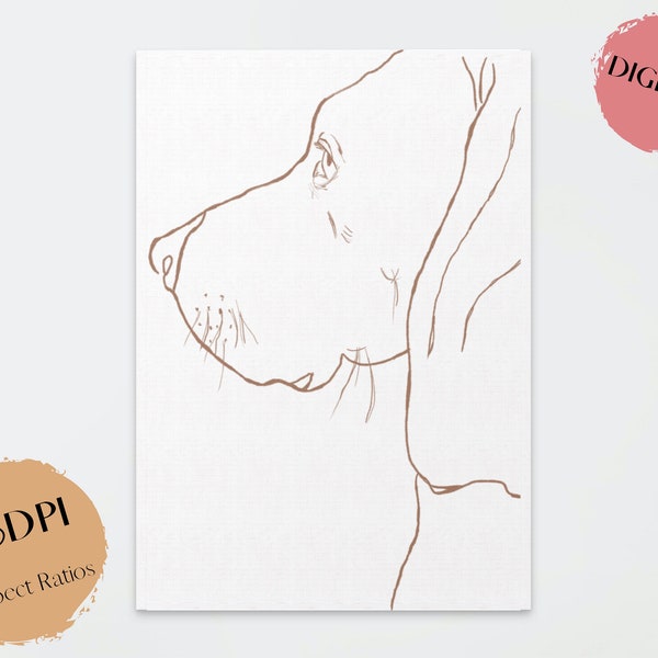 Vizsla Line Art, Vizsla Wall Art, Vizsla Prints, Vizsla Minimalist Line Art, Dog Drawing, Dog Portrait Wall Art Printable, Dog Line Art