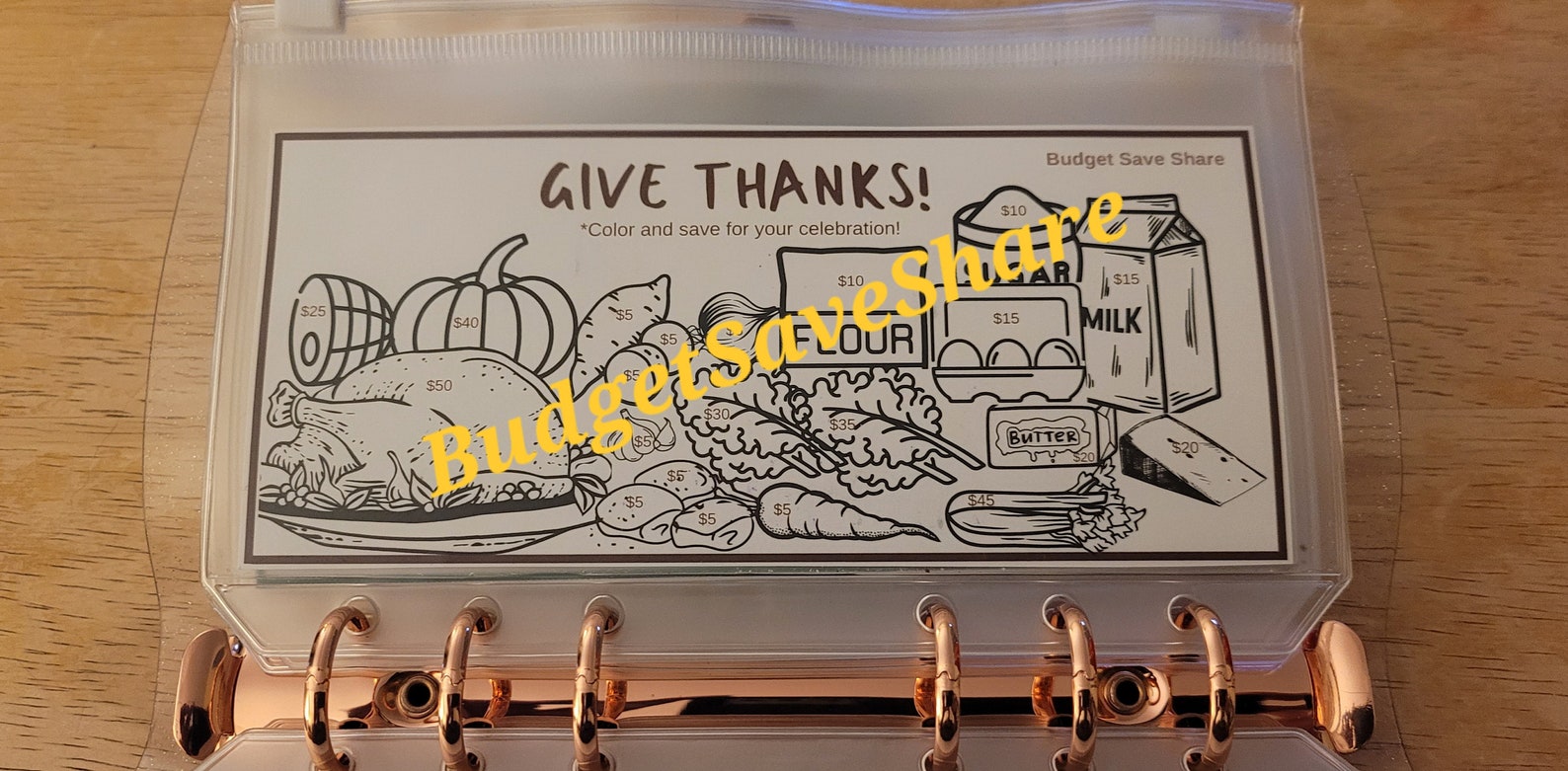 Thanksgiving Savings Challenge Printable PDF A6 Cash Envelope Insert ...