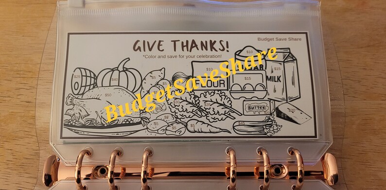 Thanksgiving Savings Challenge Printable PDF A6 Cash Envelope Insert ...